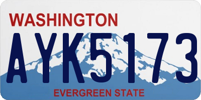 WA license plate AYK5173