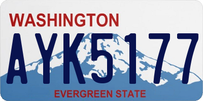 WA license plate AYK5177