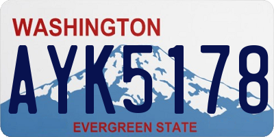 WA license plate AYK5178