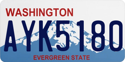 WA license plate AYK5180