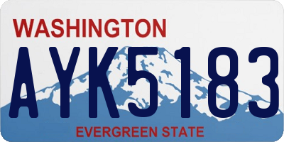 WA license plate AYK5183