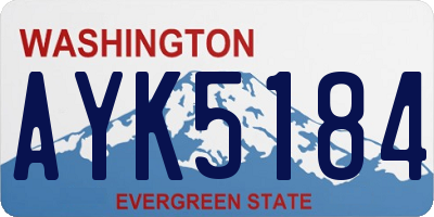WA license plate AYK5184