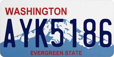 WA license plate AYK5186