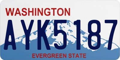 WA license plate AYK5187
