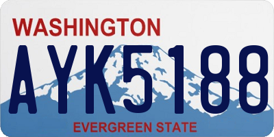 WA license plate AYK5188