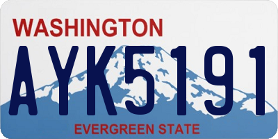 WA license plate AYK5191