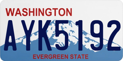 WA license plate AYK5192