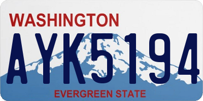 WA license plate AYK5194