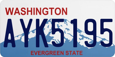 WA license plate AYK5195