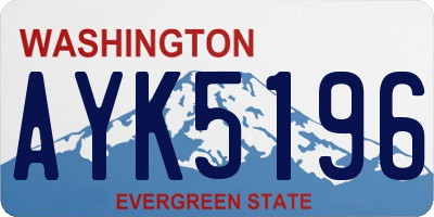 WA license plate AYK5196