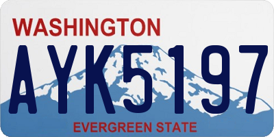 WA license plate AYK5197