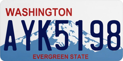 WA license plate AYK5198