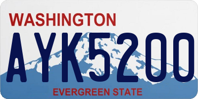 WA license plate AYK5200