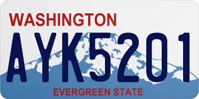 WA license plate AYK5201