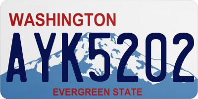 WA license plate AYK5202