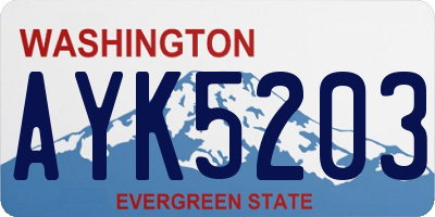 WA license plate AYK5203