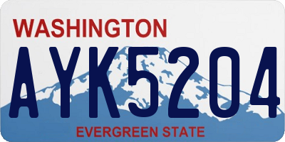 WA license plate AYK5204