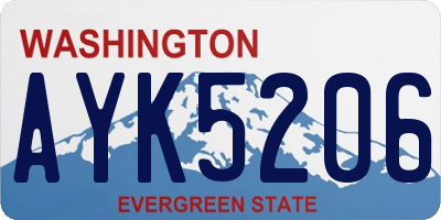 WA license plate AYK5206
