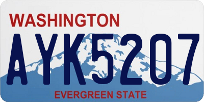 WA license plate AYK5207