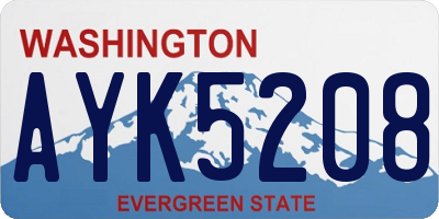 WA license plate AYK5208