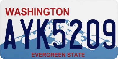 WA license plate AYK5209