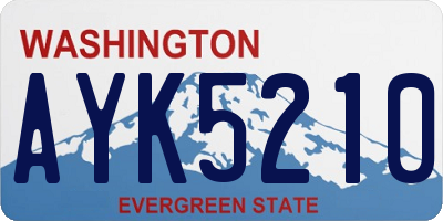 WA license plate AYK5210