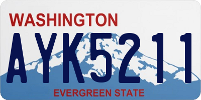 WA license plate AYK5211