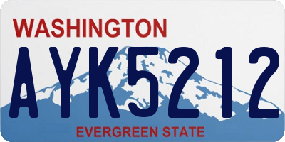 WA license plate AYK5212