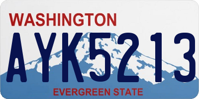 WA license plate AYK5213