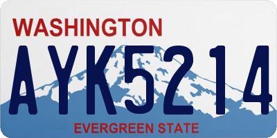 WA license plate AYK5214
