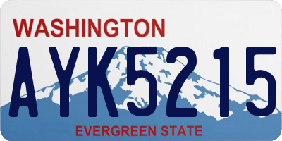 WA license plate AYK5215