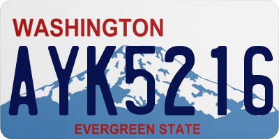 WA license plate AYK5216