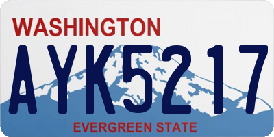 WA license plate AYK5217
