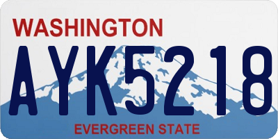 WA license plate AYK5218
