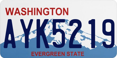 WA license plate AYK5219