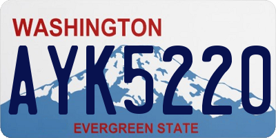 WA license plate AYK5220
