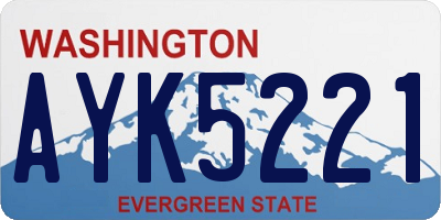 WA license plate AYK5221