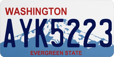 WA license plate AYK5223