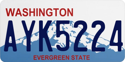 WA license plate AYK5224