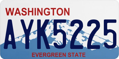 WA license plate AYK5225