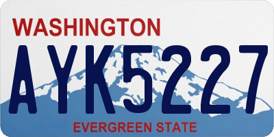 WA license plate AYK5227