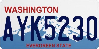 WA license plate AYK5230