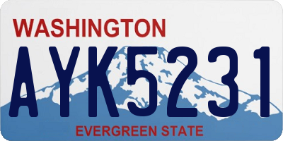 WA license plate AYK5231
