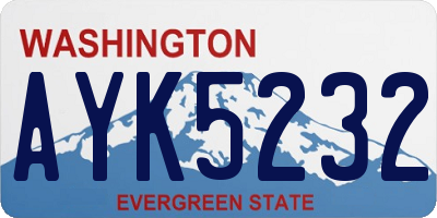 WA license plate AYK5232