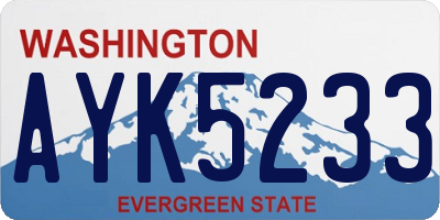 WA license plate AYK5233
