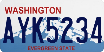 WA license plate AYK5234