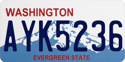 WA license plate AYK5236