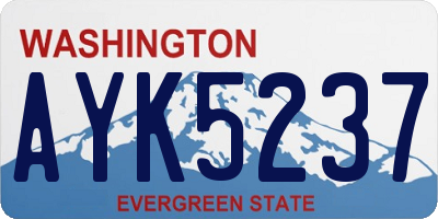 WA license plate AYK5237