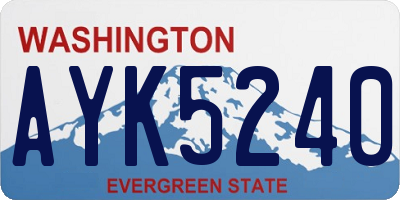 WA license plate AYK5240