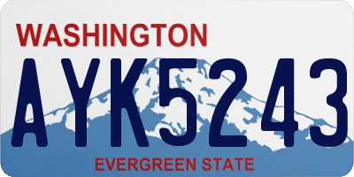 WA license plate AYK5243
